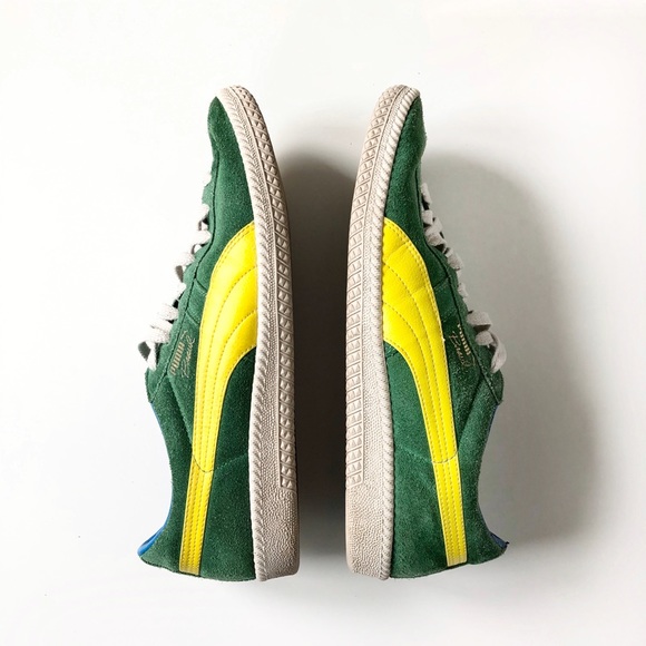 yellow suede puma sneakers